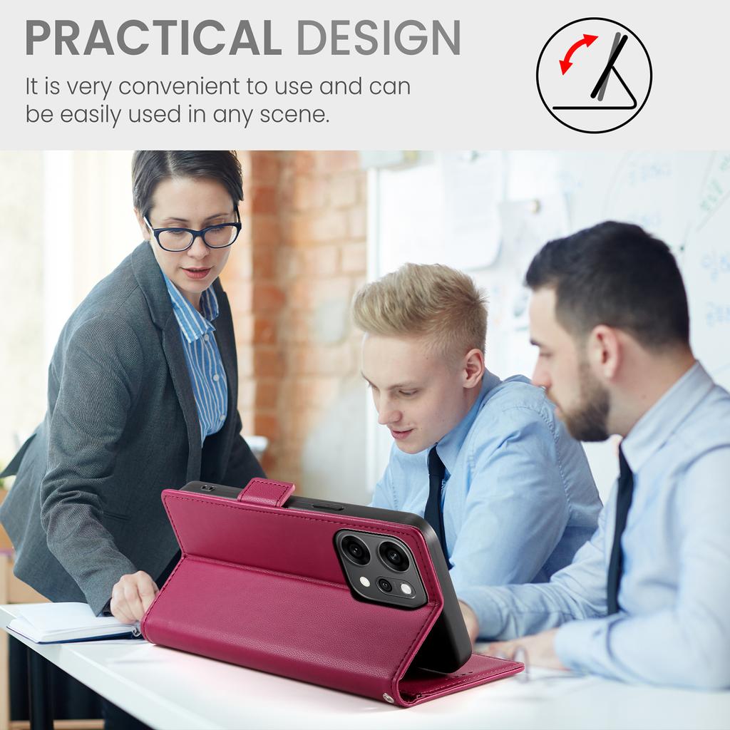 Dla Oppo Reno14 Pro 5G (Światowy) Etui z podstawką Portfel Skórzane Pokrowiec na telefon