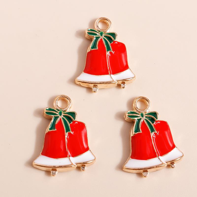 10pcs Enamel Christmas Tree Snowman Pendants Charms for Jewelry Making Earrings Necklace DIY Bracelet Accessories Supplies