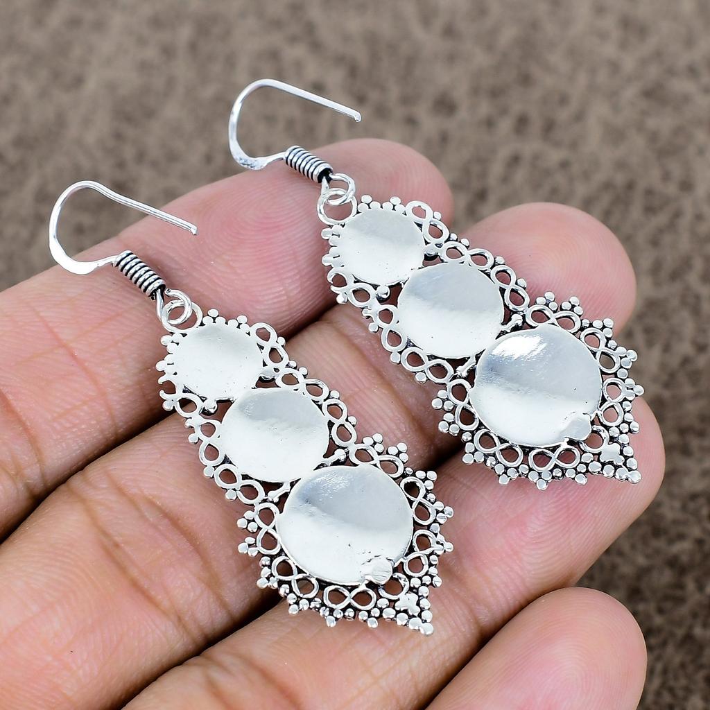 Citrine Gemstone Handmade 925 Sterling Silver Jewelry Earring 2.25" KKG-766