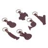 7PCS Cowhide Musical Instrument Keychains Mini Guitar Violin Horn Bass Piano Harp Keyring Set