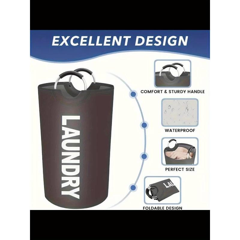 1PC oversized laundry basket with soft padded handle - collapsible, large collapsible laundry basket