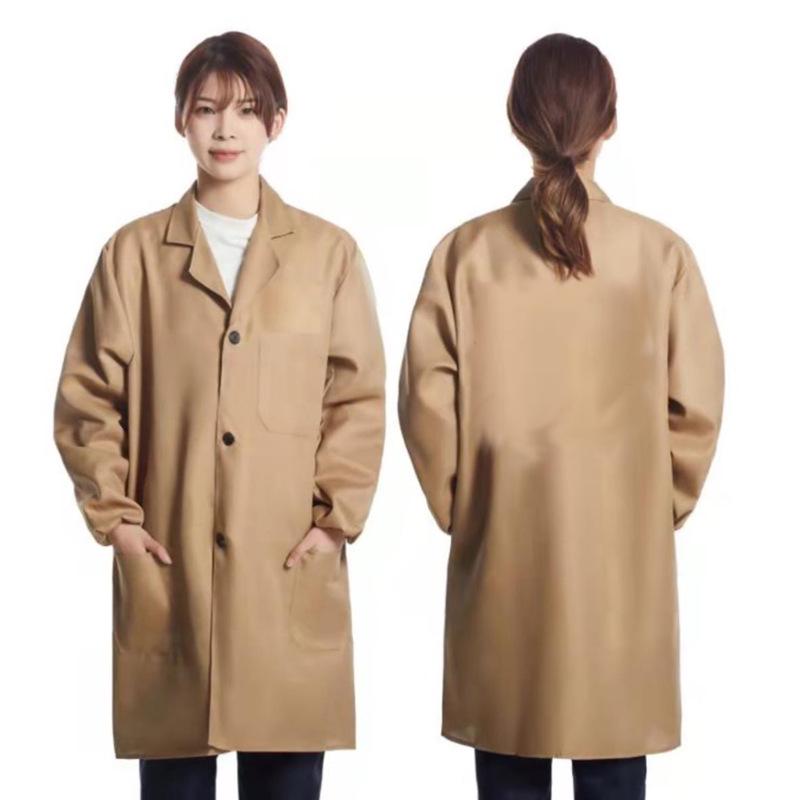 Unisex Dustproof Blue Workwear Robe with Printing & Embroidery