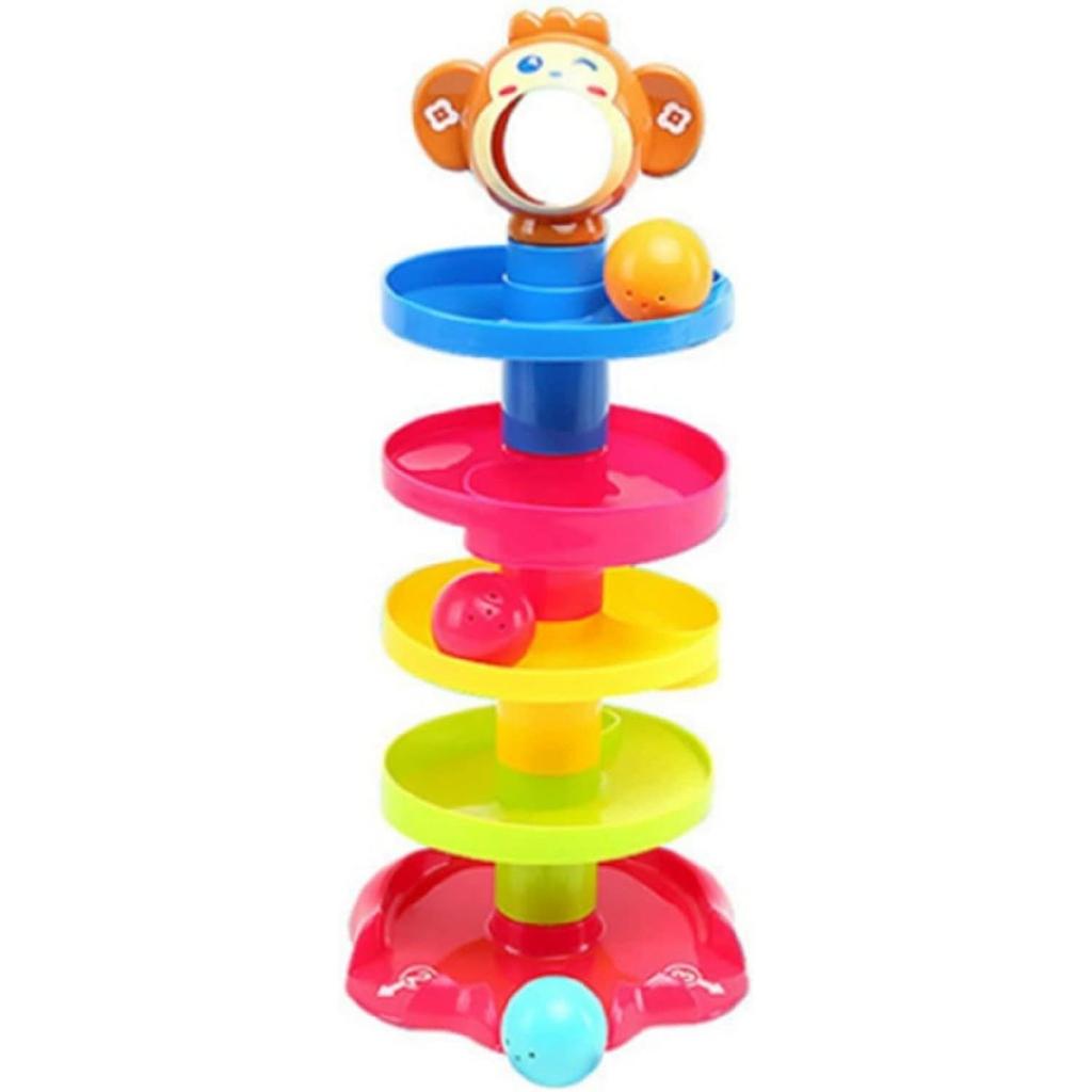 Ball Drop Toy Ball Swirling Tower, 5 Layer Ball Drop Tower, Toddler Stacked Toy for Early Education Development