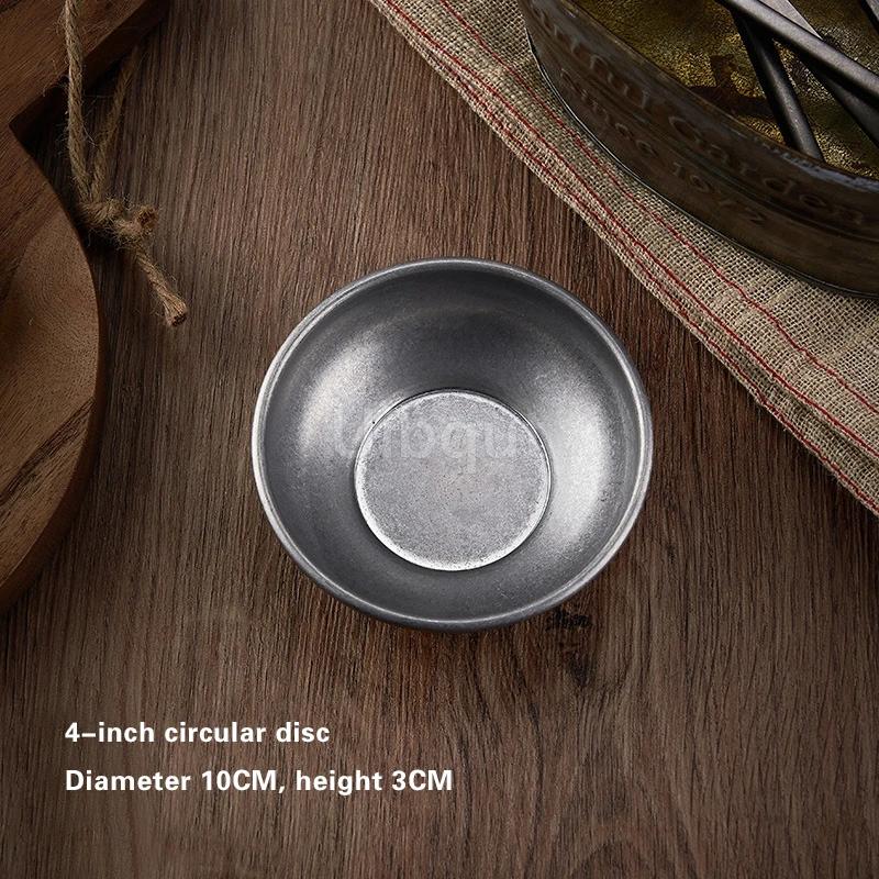 Creative irregular plate High-end stainless steel outdoor tableware Western-style dinner plates Vintage alien-shaped plate