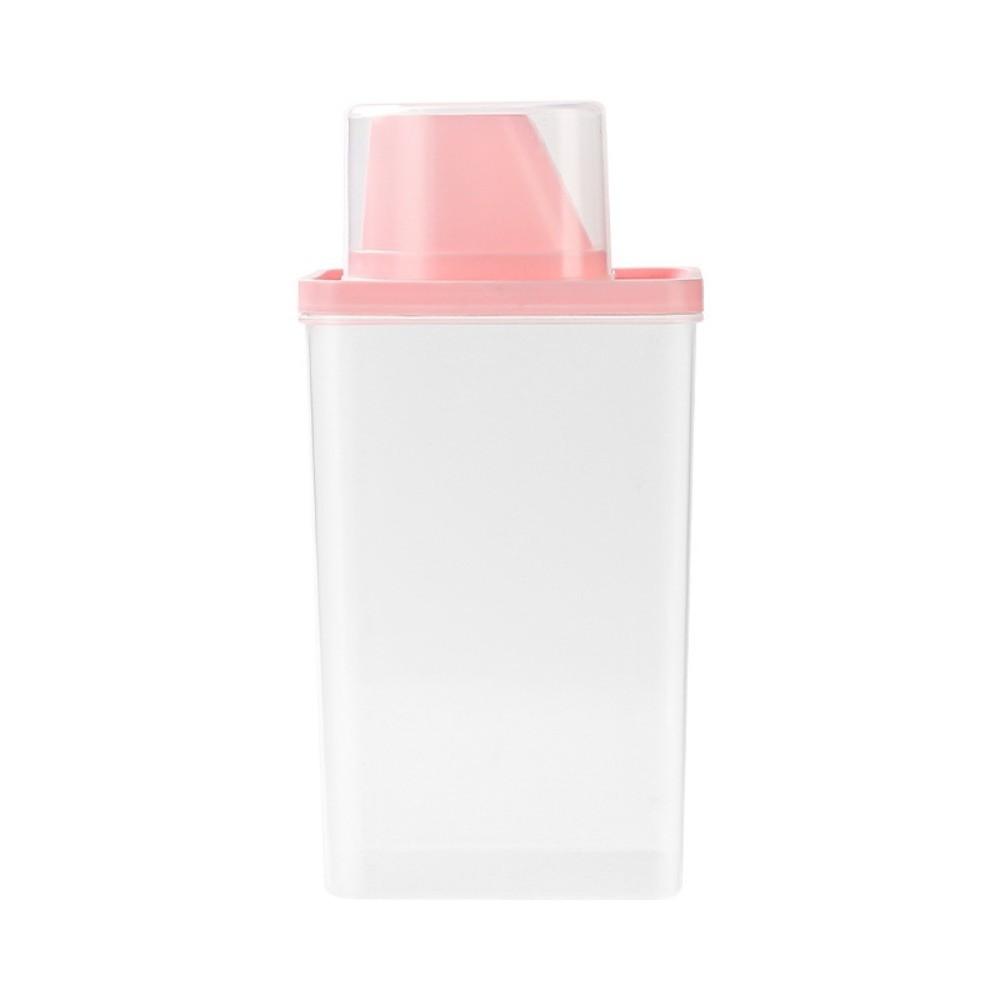 Transparent Washing Powder Storage Box with Measuring Cup Laundry Storage Container