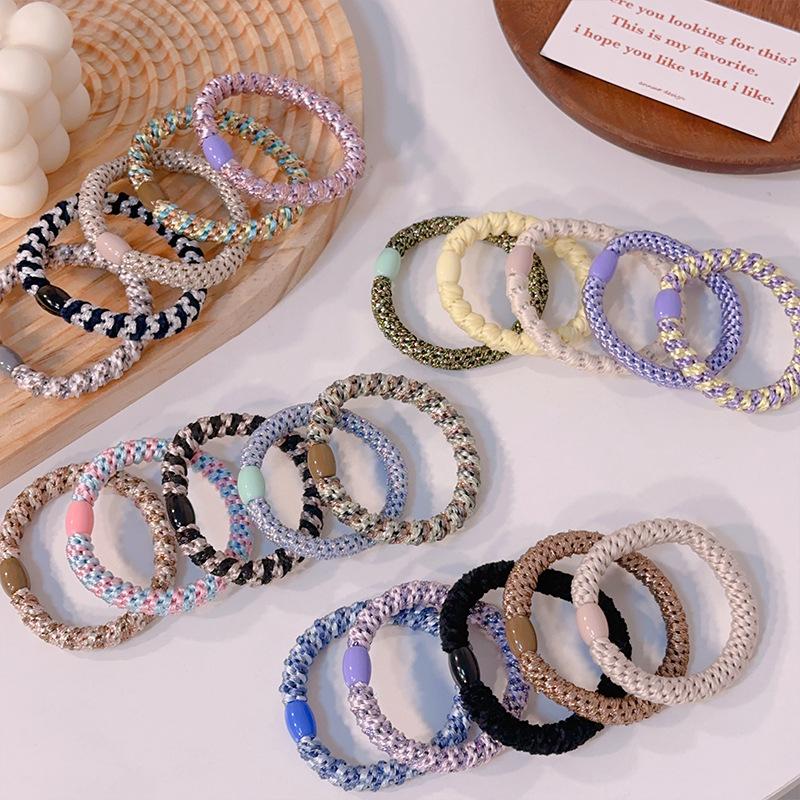 10Pcs Hair Ties Twisted Knitted Rubber Bands Basic Elastic Hair Band Durable Ponytail Holder Women Hair Accessories