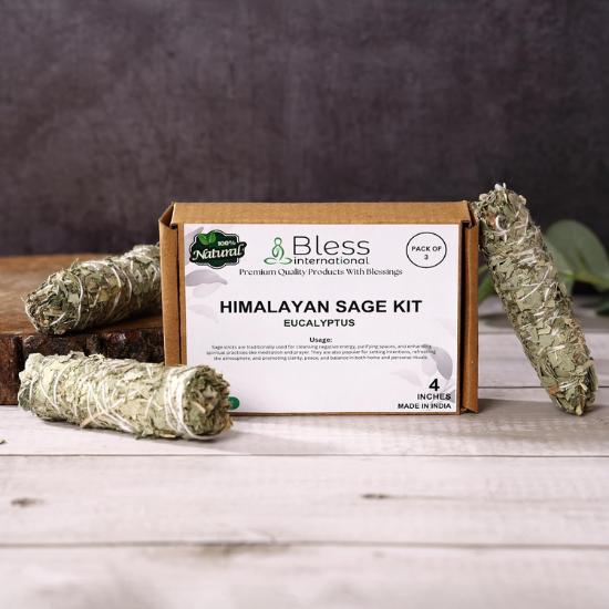 Bless-International Himalayan-Sage-Eucalyptus-Incense Premium-100%-Natural-and-Organic Handcrafted-4-Inches-Long