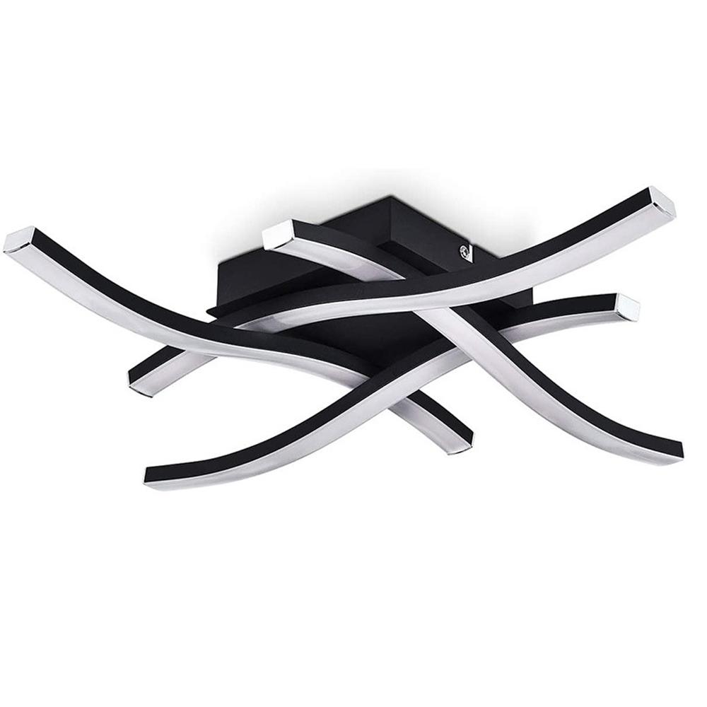 LED Ceiling Light 12W 24W Curved Design Ceiling Lamp Modern Living Room Lamp 6000K Cold White for Dining Room Bedroom Balcony