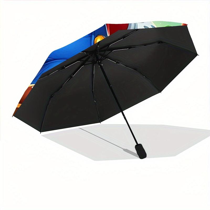 1pc Mario Mushroom Pattern Beautiful Looking Automatic Folding Umbrella, 3 Folding, 8 Iron Frame Design, Durable and Suitable for Travel and