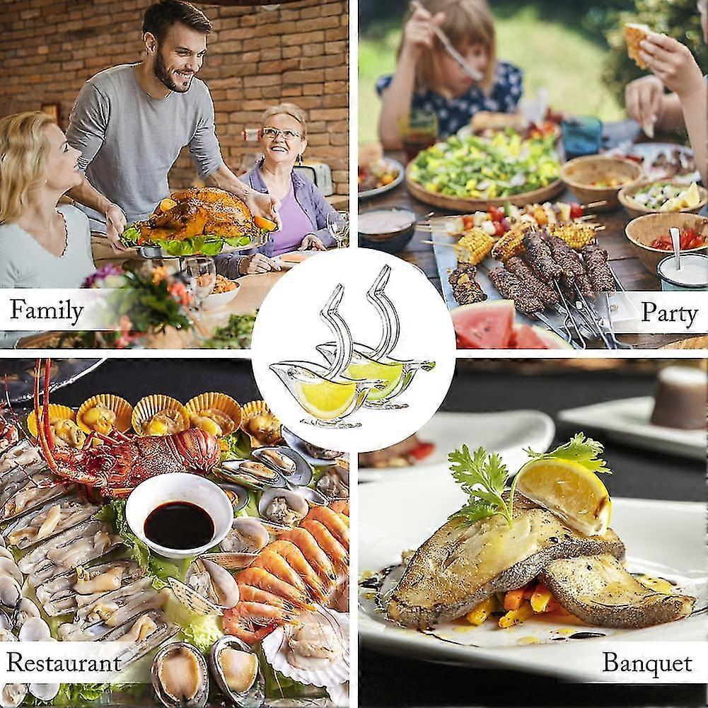 Deluxe Design Individual Lemon Squeezer, Lemon Squeezer Manual Hand Squeezer Acrylic Tableware Transparent Serving Tableware(2PCS White)