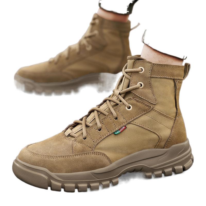 Large Size Men's Shoes Martin Boots Casual Men's Outdoor Hiking Shoes Yellow Boots Anti-Desert Boots Tactical Martin Boots
