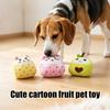 Plush Dog Toy Squeaky Sound Stuffed Puppy Toy Cartoon Fruit Shape 1 Pc