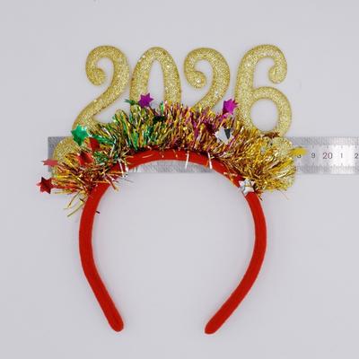Sequin 2026 New Year Headbands Number Colorful Star Strip Headband Comfortable Celebration Christmas Headpiece