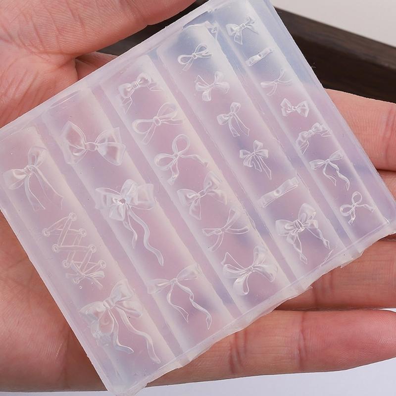 3D Flower Nail Art Silicone Molds Silicone Nail Carving Mold Bows Earrings Mold Pendant Jewelry Making Tools for Women