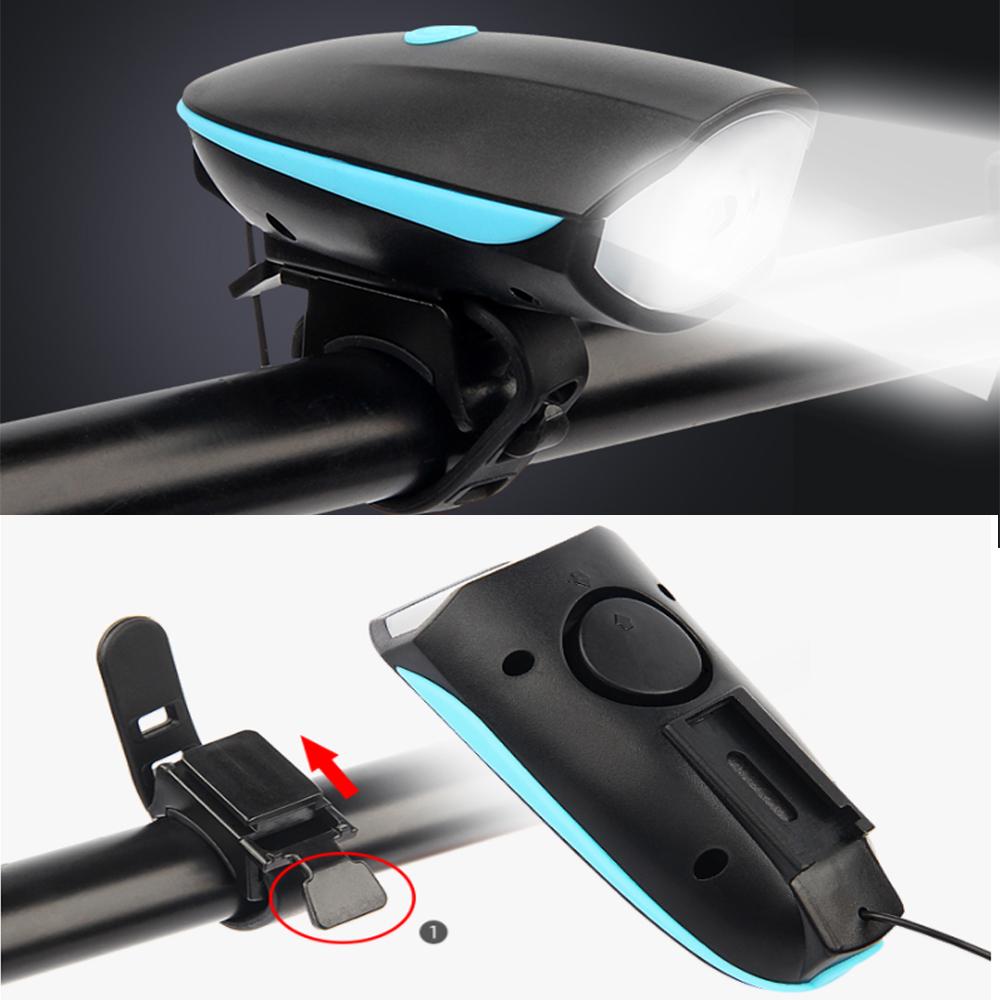Valuebuy Battery USB Rechargeable LED Bicycle Headlight – Front Bike Light Black - View #2