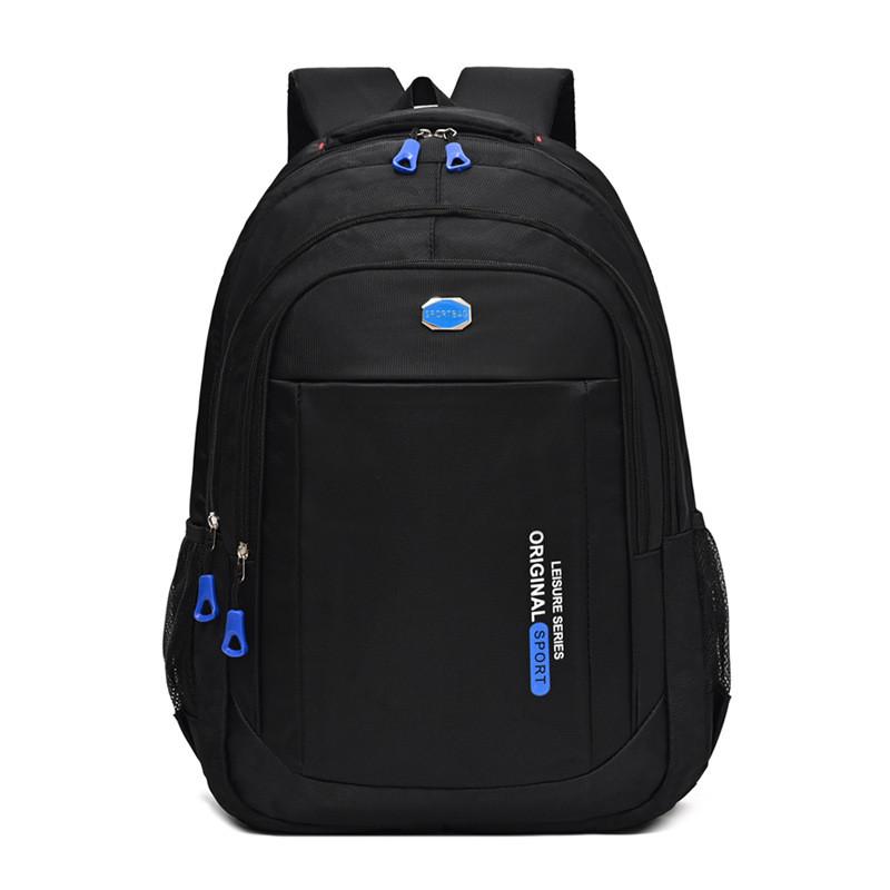 Oxford Fabric Unisex Business Backpack With Letter Printed For Travel And Laptop Storage Blue