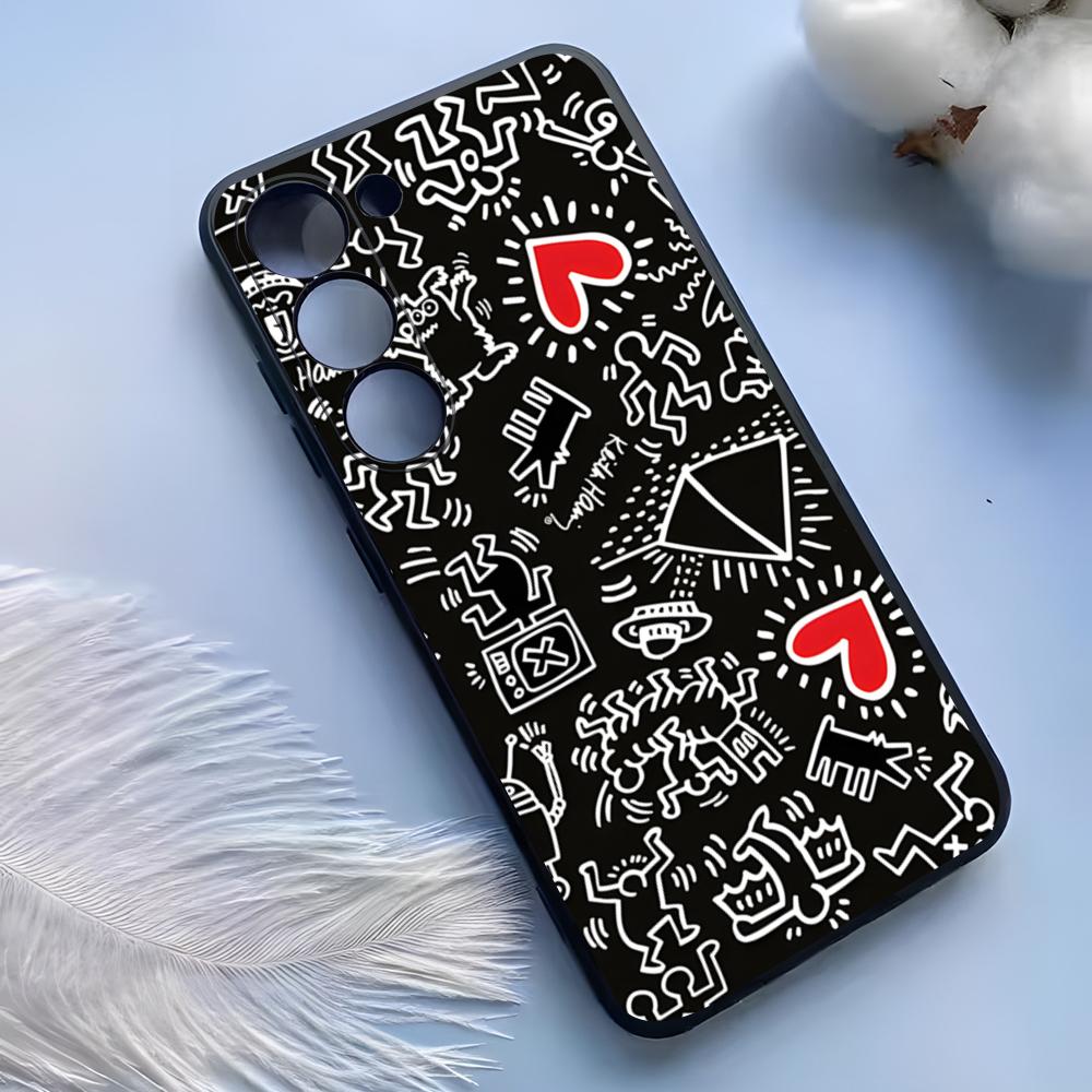 Artist K-H-haring Phone Case For Samsung S25 Ultra S24 S23 S 22 S21 S20 Plus S23 S24 Fe Galaxy A54 A53 A34 A25 A16 A14 A13Cover