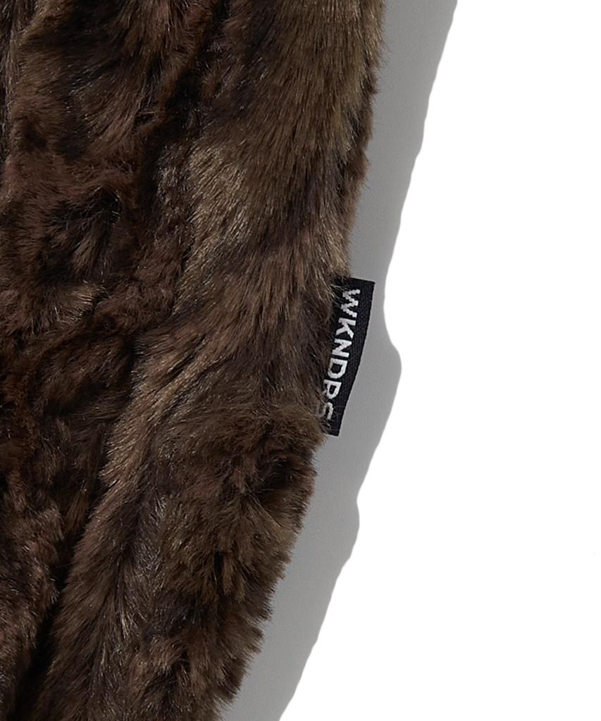 Wkndrs Faux Fur Zipup Hoodie (Brown)