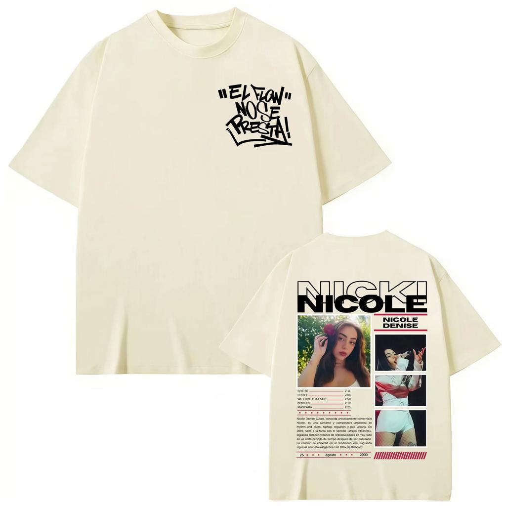 Rapper Nicki Nicole Tour T-shirts Men Women Clothing Hip Hop Fashion T Shirts Summer Casual Loose Cotton T-shirt