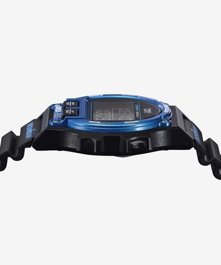 TIMEX TW5M54400 Ironman 8-Lap Beamer Digital Watch Black Blue Resin Strap Japan Authentic