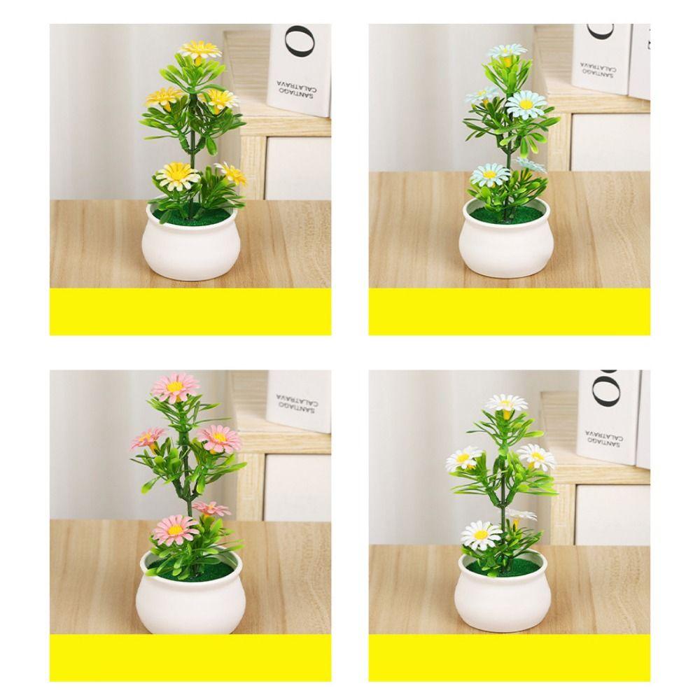 7*15cm Artificial Potted Plant Plastic Seven Star Sun Little Daisy New Simulated Tree Ornaments