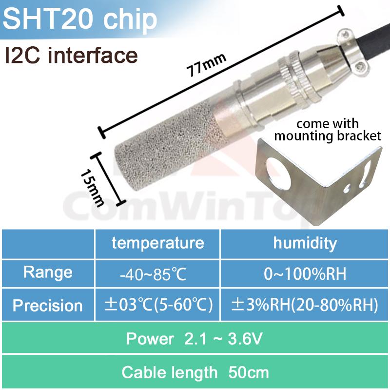 SHT20 SHT30 SHTC3 SHT35 I2C Temperature Humidity Sensor Probe 2