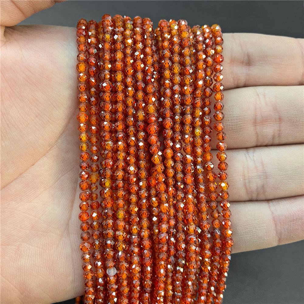 Faceted Natural Stone Pink Rose Quartzs Crystal Beads Round Amethysts Loose Beads for DIY Jewelry Making Necklace