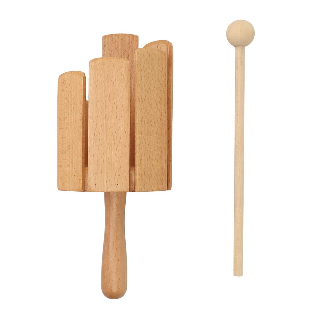 Wooden Music Tube with Hammer 8 Tones Sound Tube Orff Percussion Instrument for Musical Teaching and Performance