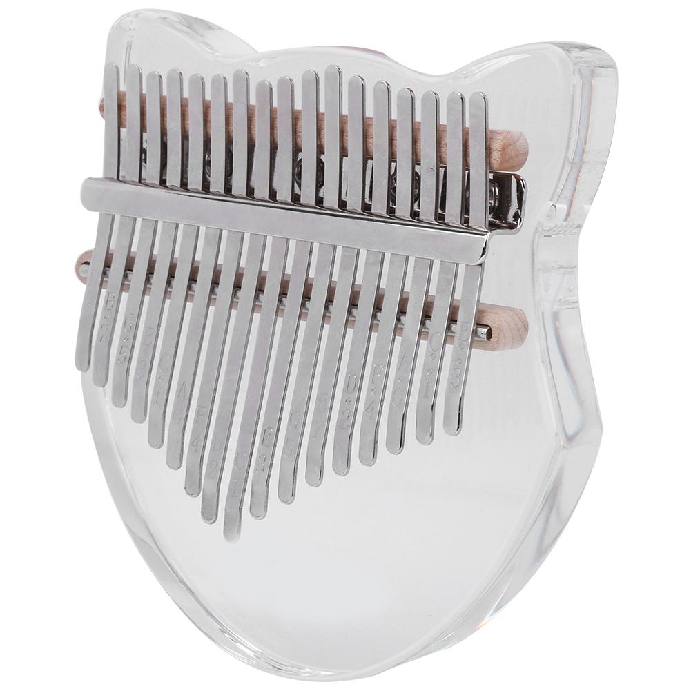 17‑Key Kalimba Thumb Keyboard Instrument with Bag and Tuning Hammer Musical Instrument GiftTransparent