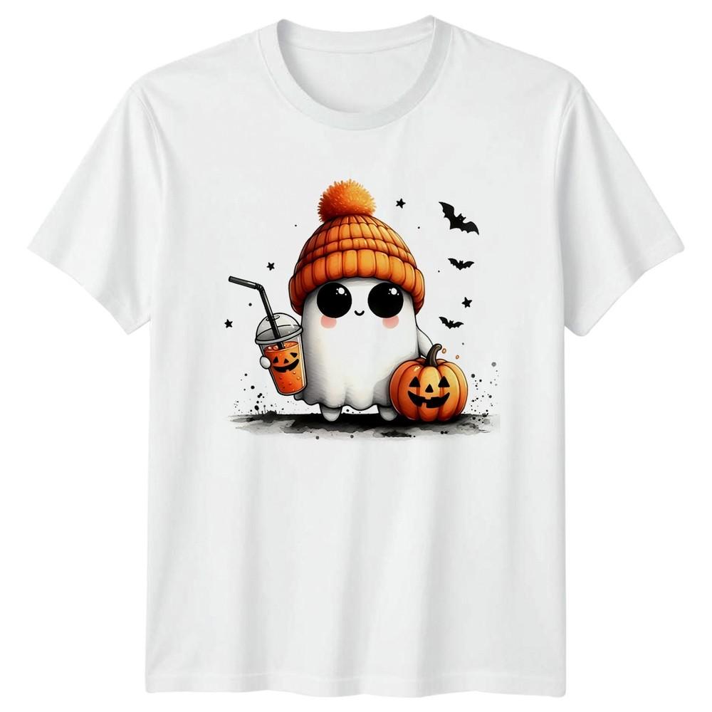 Cute Ghost Halloween Pumpkin Unisexs Unisexs Graphic Tee Spooky Unisex TShirt S