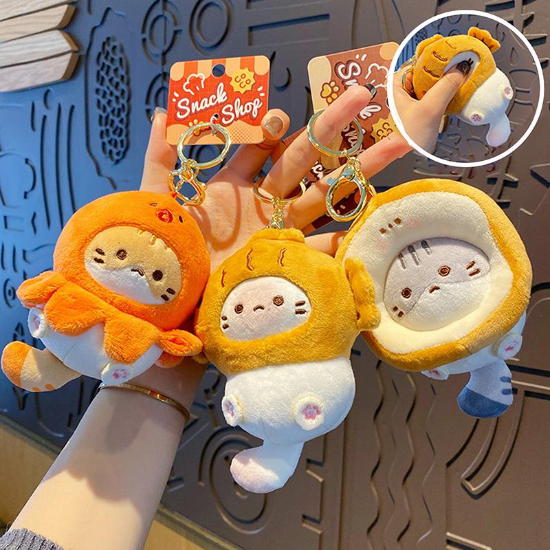 Cat Doll Keychain Plush Keychain Car Keychain Bag Pendant Cartoon Cat Earphone Pendant Bag Pendant Accessories