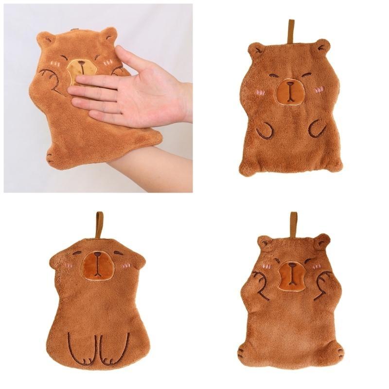 Capybara Patterned Children's Hand Towels Microfiber Absorbent Quick Drying Hanging Washcloths