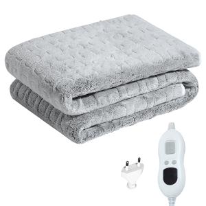 Flannel Electric Blanket 6 Temperature Levels Washable Soft Comfortable Heating Blanket With Timer Function