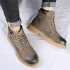 Autumn and winter men's boots Trendy minimalist design style Leisure Business Office Outdoor motorcycle Genuine leather shoes