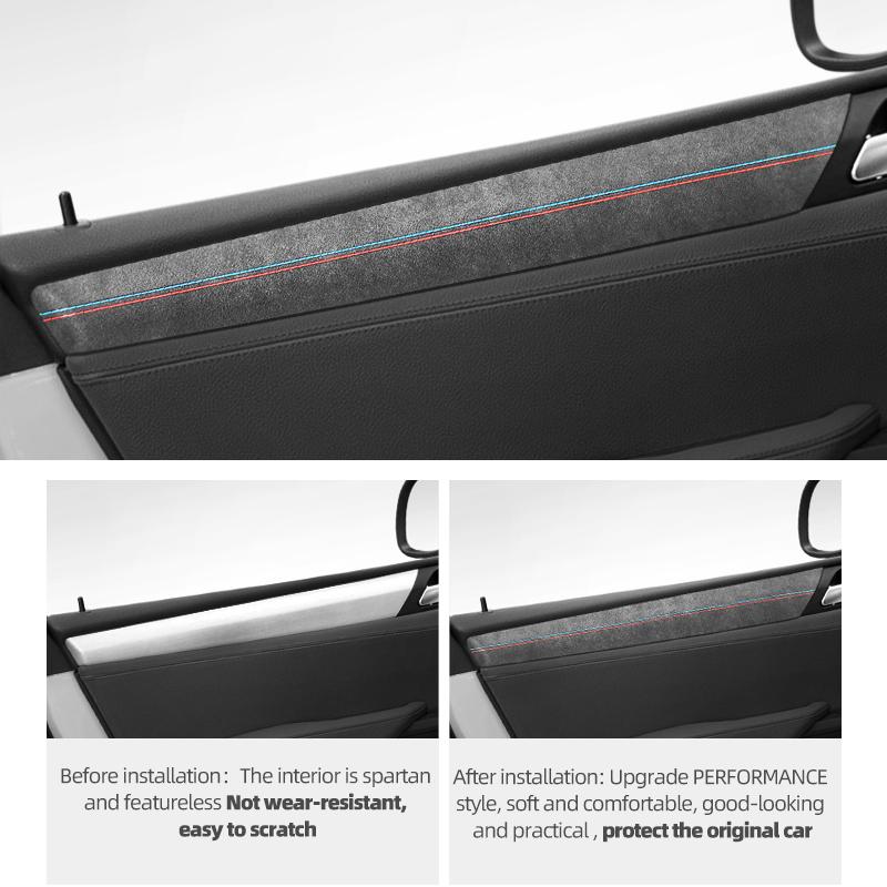 Betterhumz for BMW X3 F25 X4 F26 2011- Car Interior Door Panel Strips 4PCS Performance Sticker Made of Alcantara Accessories
