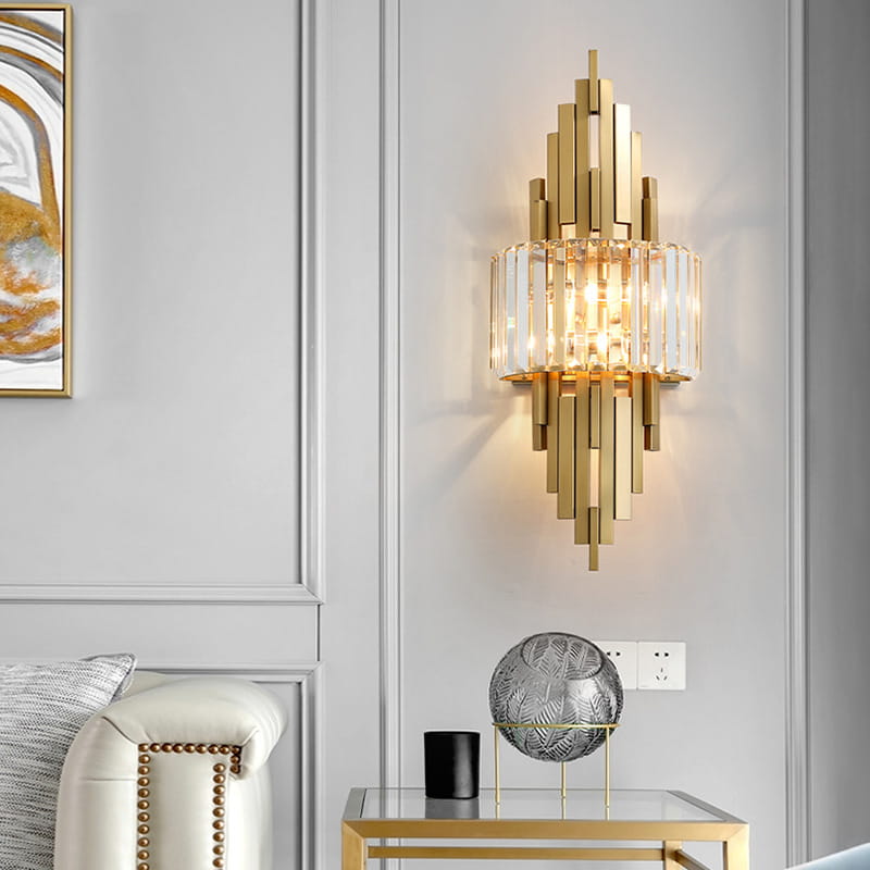 Lyon - Elegant Wall Lamp 60 Cm, 2xE14 Gold Crystal