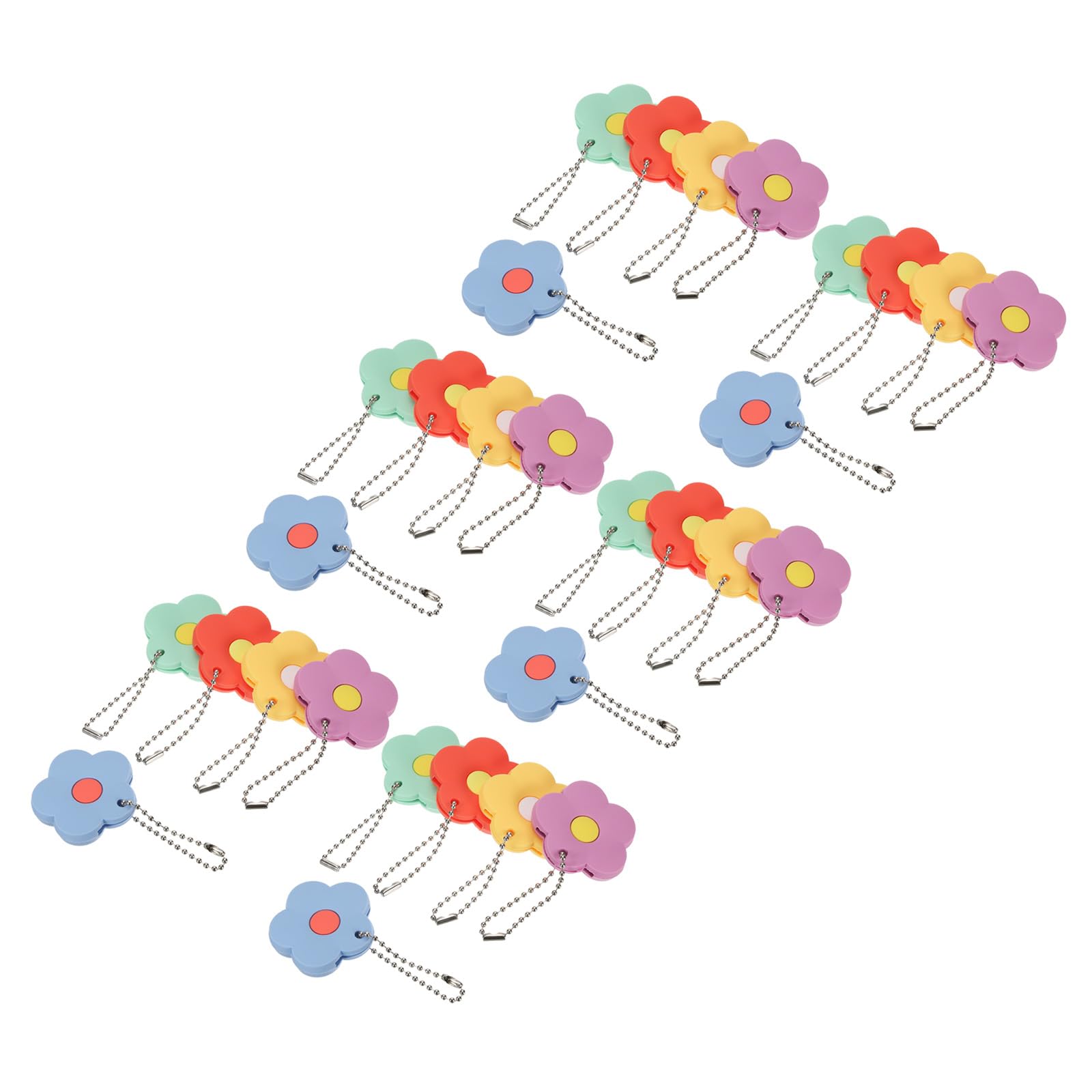 

PATIKIL Keycap 30pcs Flower Keys Ring Coding Tag Identifier PVC Case Shell Protector for 5 Assorted Colors Covers, Office, Home, Apartment,