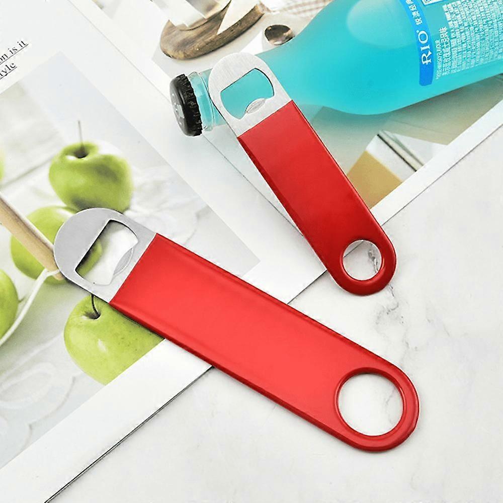 8-Piece Kitchen Heavy-Duty Stainless Steel Bottle Opener, Suitable For Beer Bottle Openers In Kitchens, Bars, Or Restaurants -Red