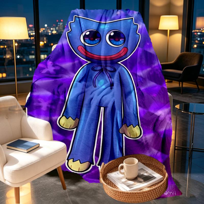 Huggy Wuggy Print Blanket - Soft & Comfortable, for Bedroom, Travel, Sofa, Home Decoration - Birthday Christmas Gift for Friend
