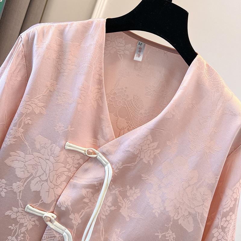 Jachetă Hanfu cu mâneci lungi și nasturi în stil chinezesc pentru femei Yangshifengzhuo - Toamnă/Iarnă 2023