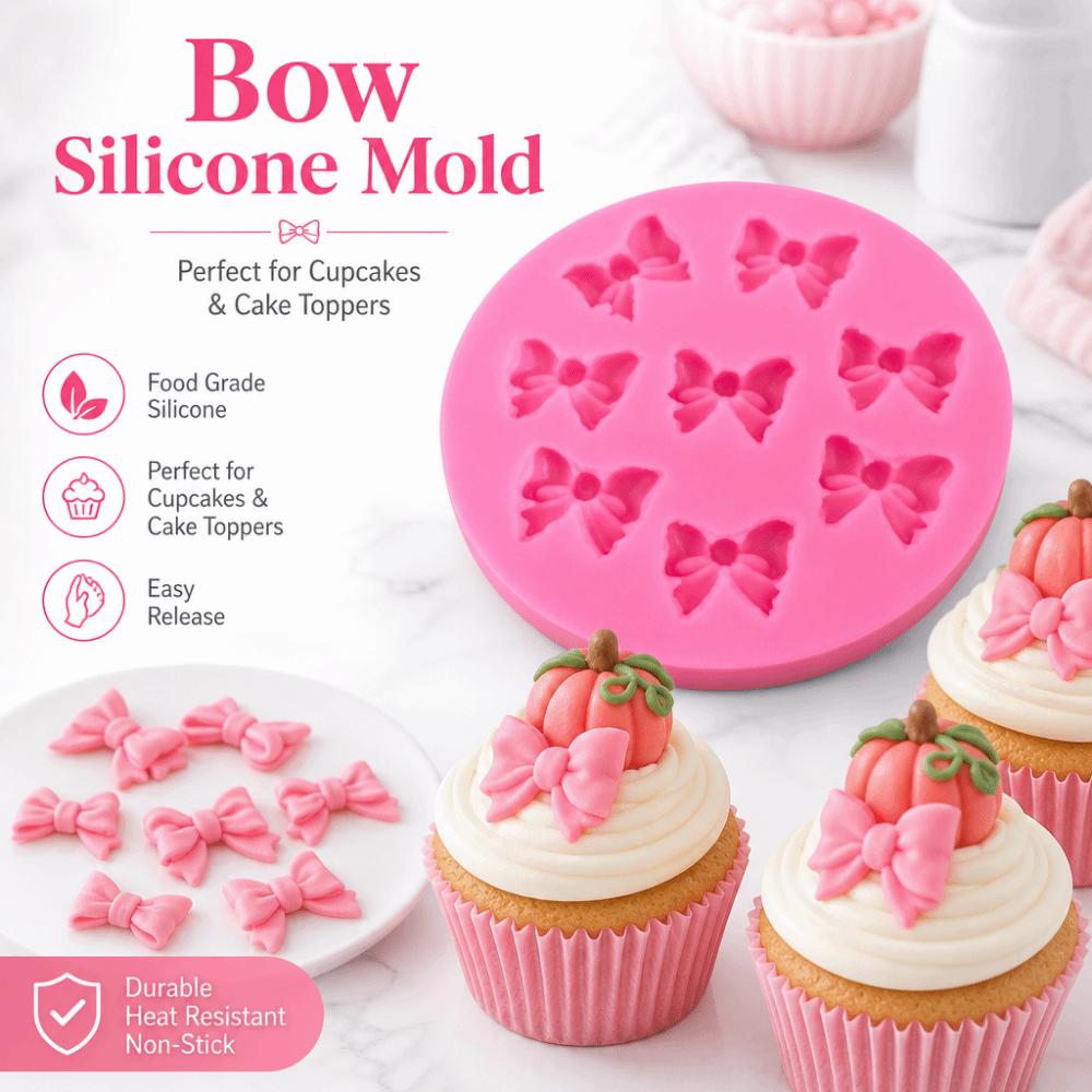 Bowknot Cake Pop Accessories DIY Chocolate Candy Baking Mold Silicone Fondant Molds  Kitchen