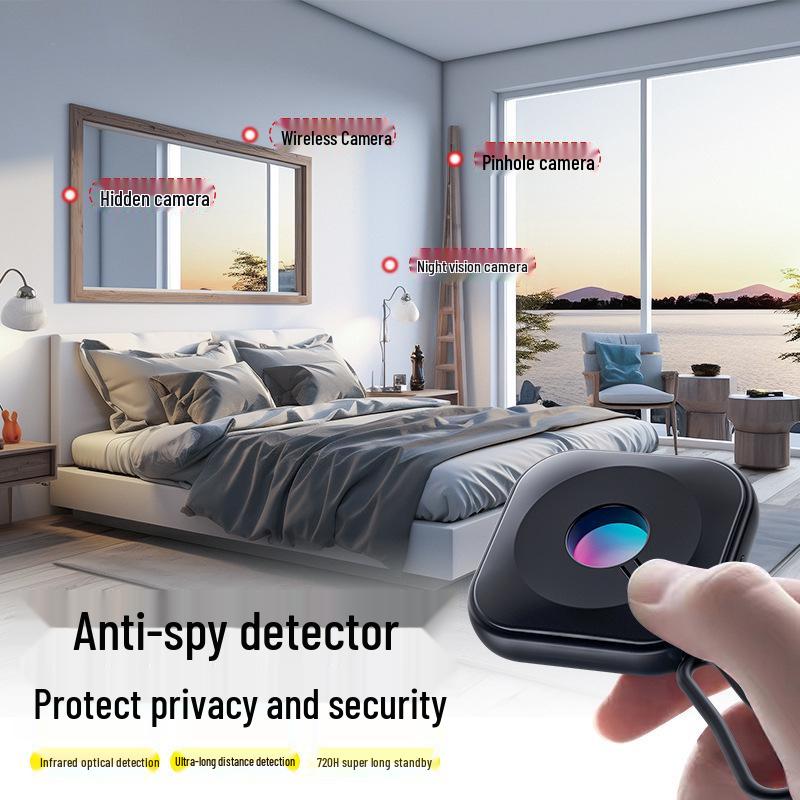 Portable Anti-Paparazzi Camera Detector with Red Light Scan for Privacy Protection in Hotels Camera Detector White