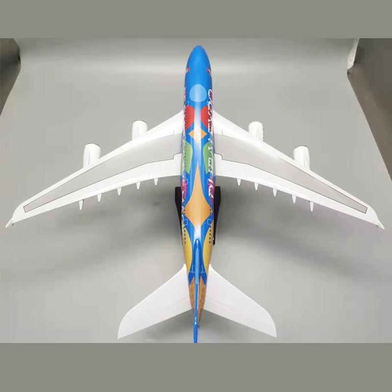 1:160 Scale 46cm Airplane Model 380 UAE EXPO A380 Plane Model Diecast Resin With Light And Wheel Plane Gift Collection