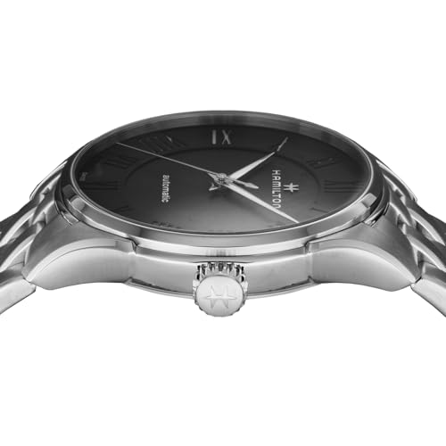 HAMILTON Men's JAZZMASTER Watch H42535130 Automatic, 5 ATM Water Resistant, Sapphire Crystal, Black Dial, Stainless Steel