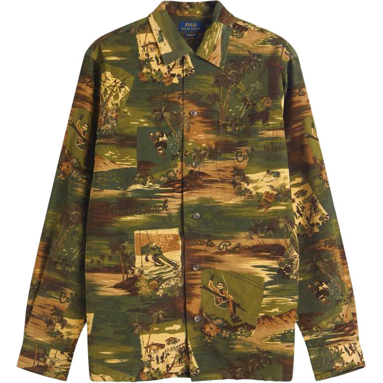 

Polo Ralph Lauren Рубашка с длинным рукавом свободного кроя с камуфляжным принтом Мужские рубашки Многоцветный 710958255-001 S