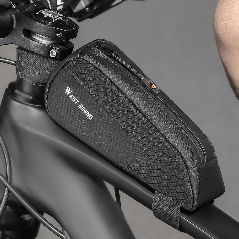 0.5L Fahrradtasche Fahrradrahmen Oberrohrtasche Fahrrad Vorderradrahmentasche Kompakte Größe Reißverschluss Fahrradtasche Rennrad