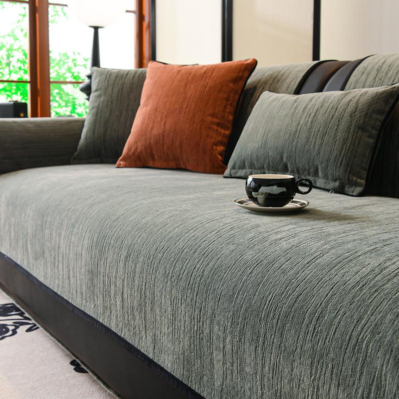 

Подушка для дивана из шенилла Simplicity, однотонная, нескользящая, для гостиной, устойчивая к грязи и износу, черная подушка для дивана с каймой 70x70cm 1pcs