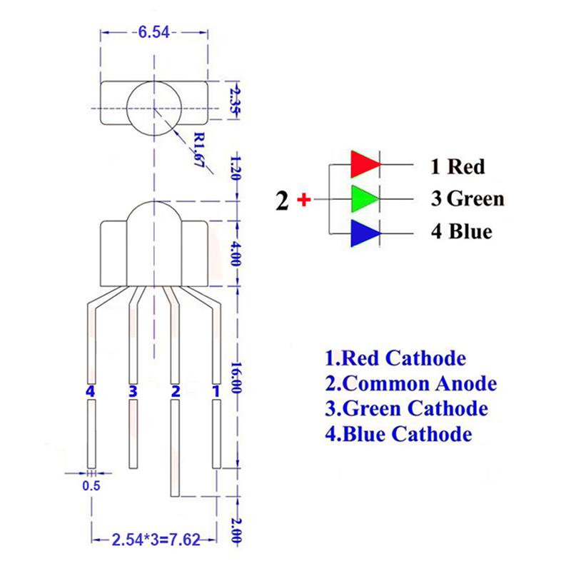 10Pcs Mechanical Keyboard Light Rgb Led 4Pin Rbg Lamp Full-Color For Kailh Otm Gateron Greetech Switch Keycool Razer Keyboard