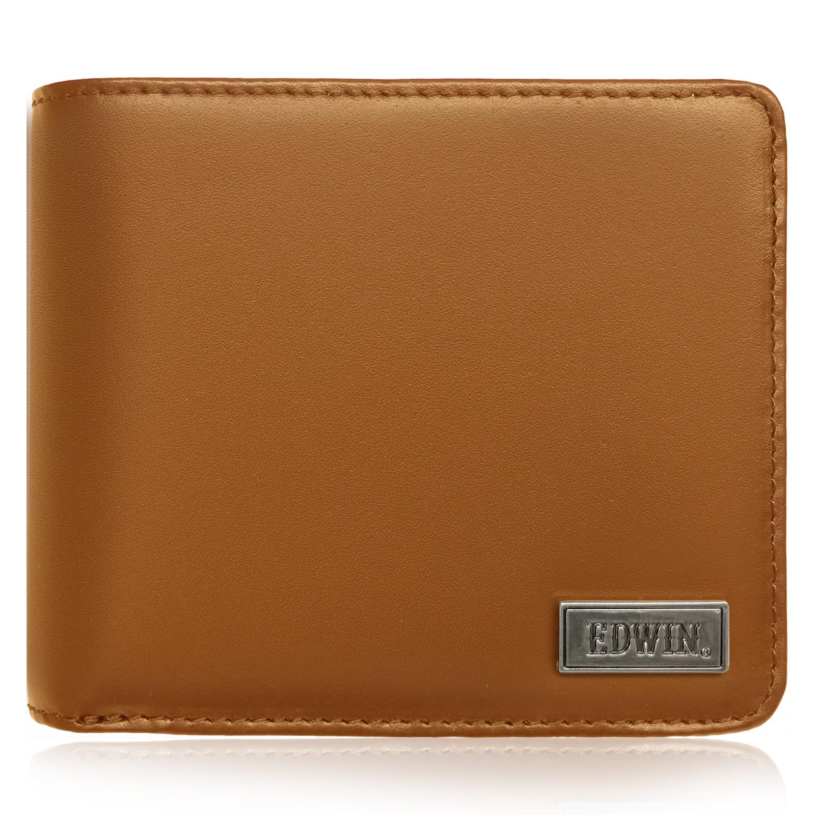 

Bifold Wallet 0510744 Recycled Leather Recycled Leather Metal Logo Bill Storage Coin Storage Card Storage Brown [Edwin] Men s коричневий