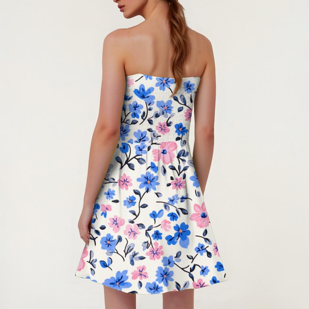 Modisches lässiges Damen-Tube-Top mit Blumendruck, ärmellos